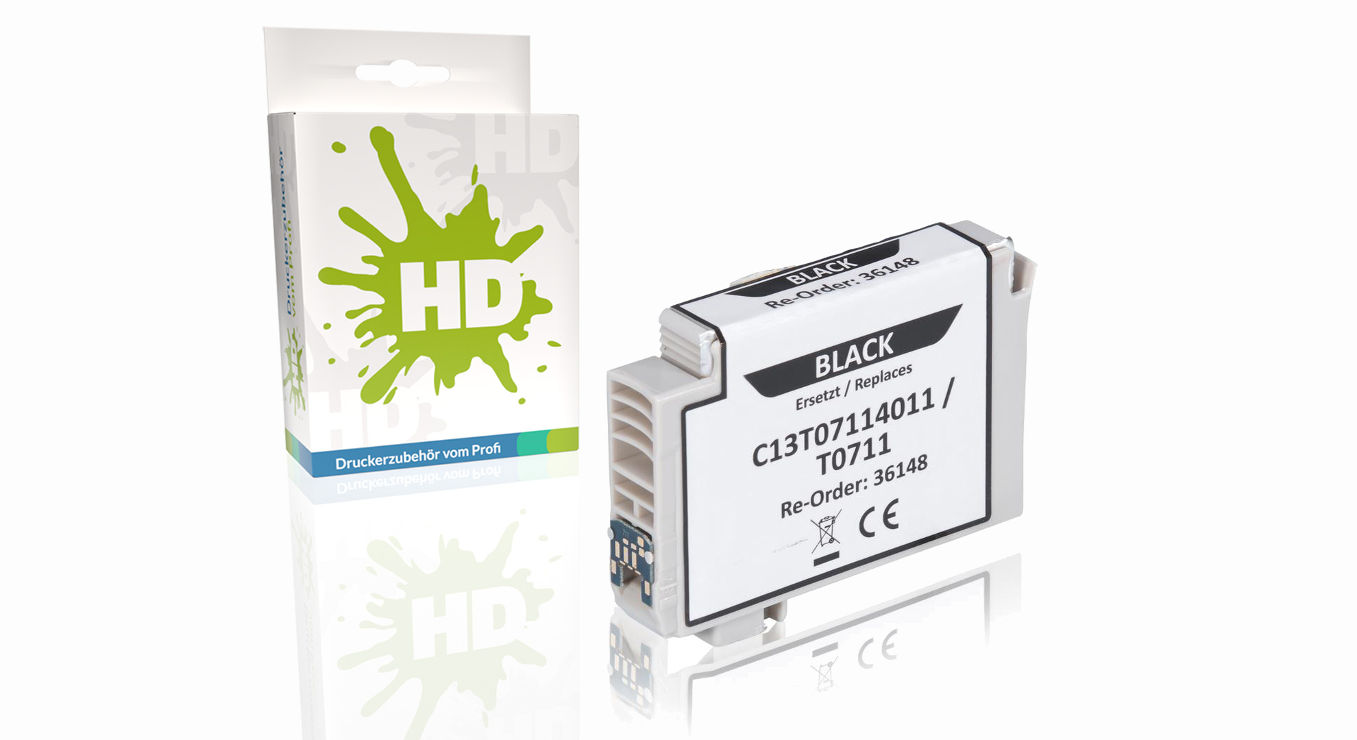 Kompatibel zu Epson C13T07114011 / T0711 Tintenpatrone, schwarz