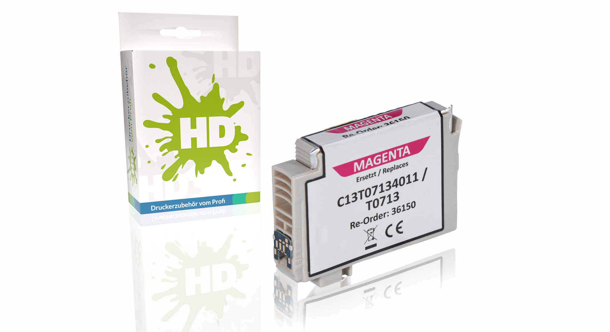 Kompatibel zu Epson C13T07134011 / T0713 Tintenpatrone, magenta