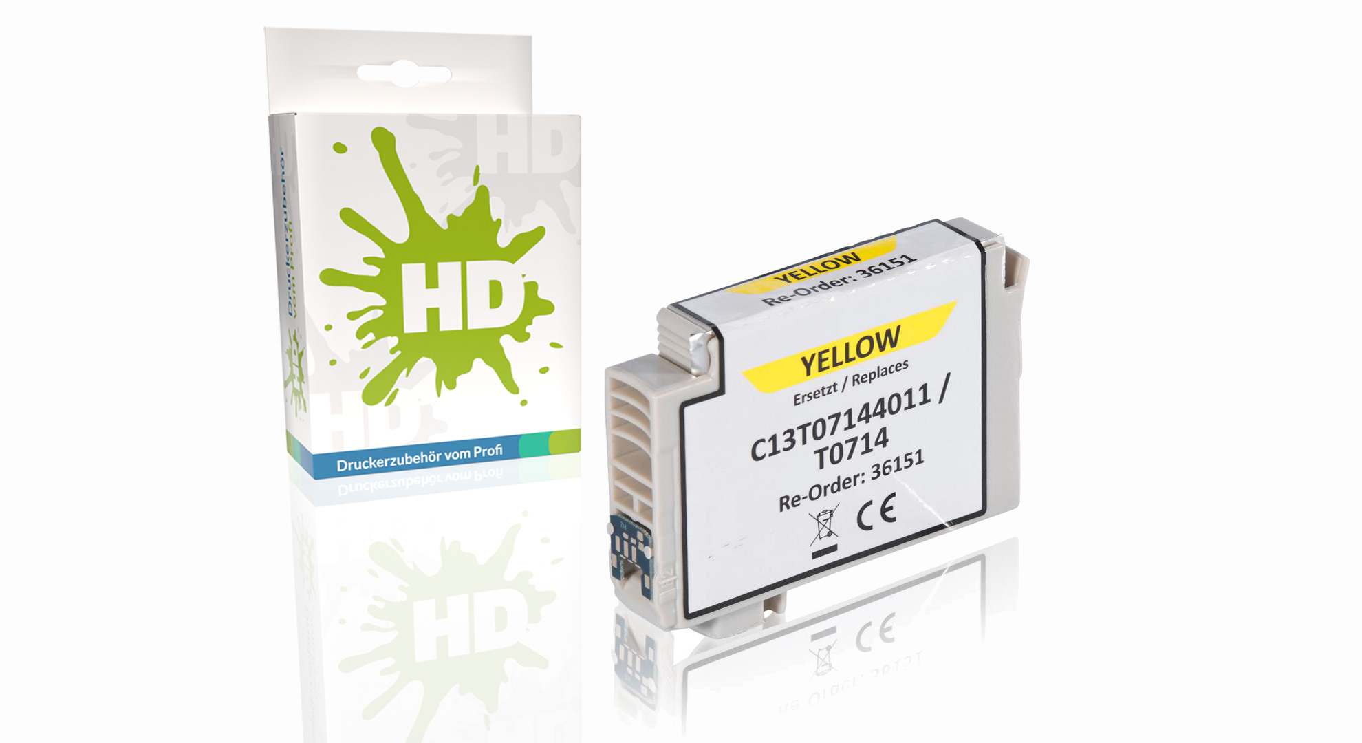 Kompatibel zu Epson C13T07144011 / T0714 Tintenpatrone, gelb