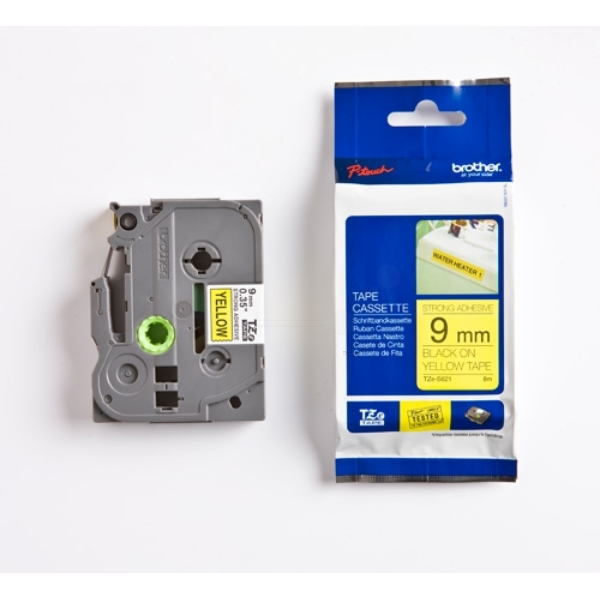 Original Brother TZES621 P-Touch Farbband schwarz auf gelb extra stark Laminat 9mm x 8m