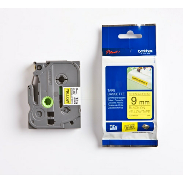 Original Brother TZES621 P-Touch Farbband schwarz auf gelb extra stark Laminat 9mm x 8m