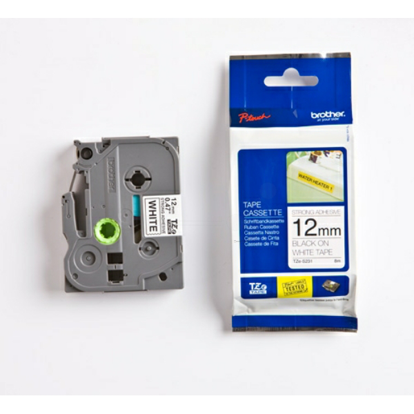 Original Brother TZES231 P-Touch Farbband schwarz auf weiss extra stark Laminat 12mm 8m