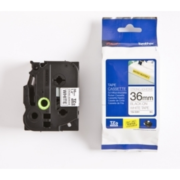 Original Brother TZES261 P-Touch Farbband schwarz auf weiss extra stark Laminat 36mm x 8m