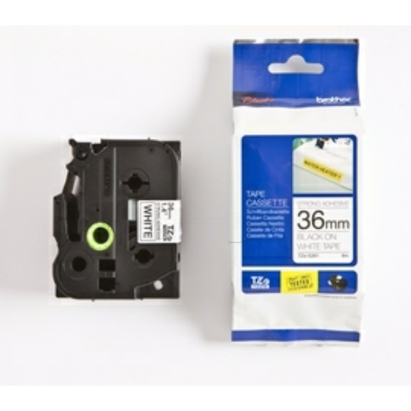 Original Brother TZES261 P-Touch Farbband schwarz auf weiss extra stark Laminat 36mm x 8m