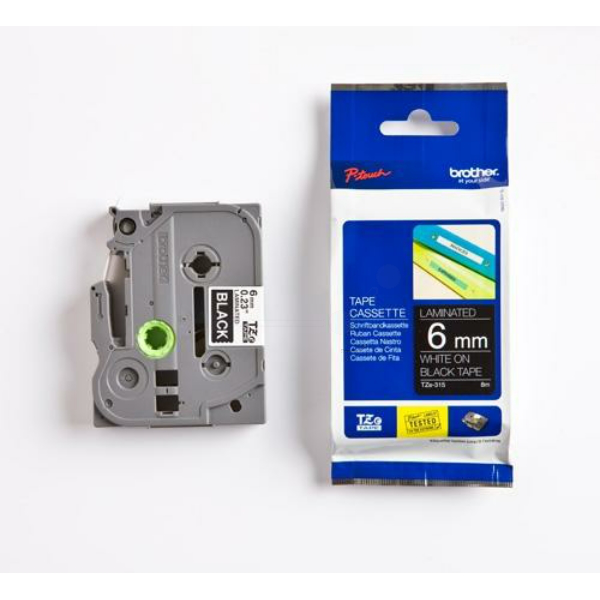 Original Brother TZE315 P-Touch Farbband weiss auf schwarz Laminat 6mm x 8m