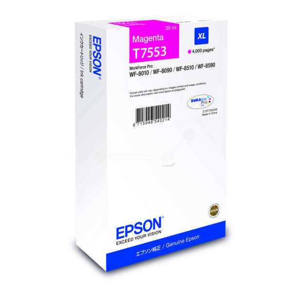Original Epson C13T755340 / T7553 Tintenpatrone magenta