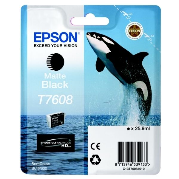 Original Epson T7608 (C13T76084010) Tintenpatrone schwarz matt