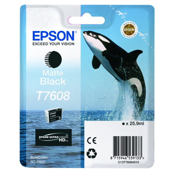 Original Epson C13T76084010 / T7608 Tintenpatrone schwarz matt