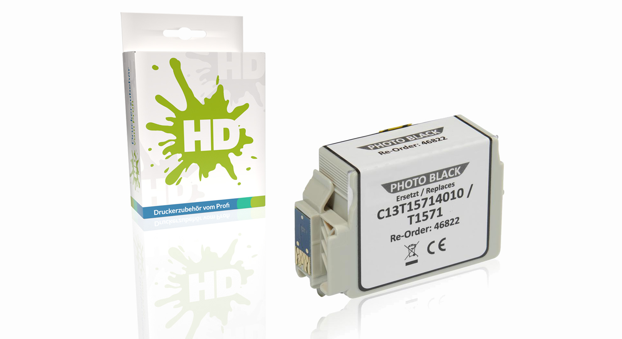 Kompatibel zu Epson C13T15714010 / T1571 Tintenpatrone, foto schwarz