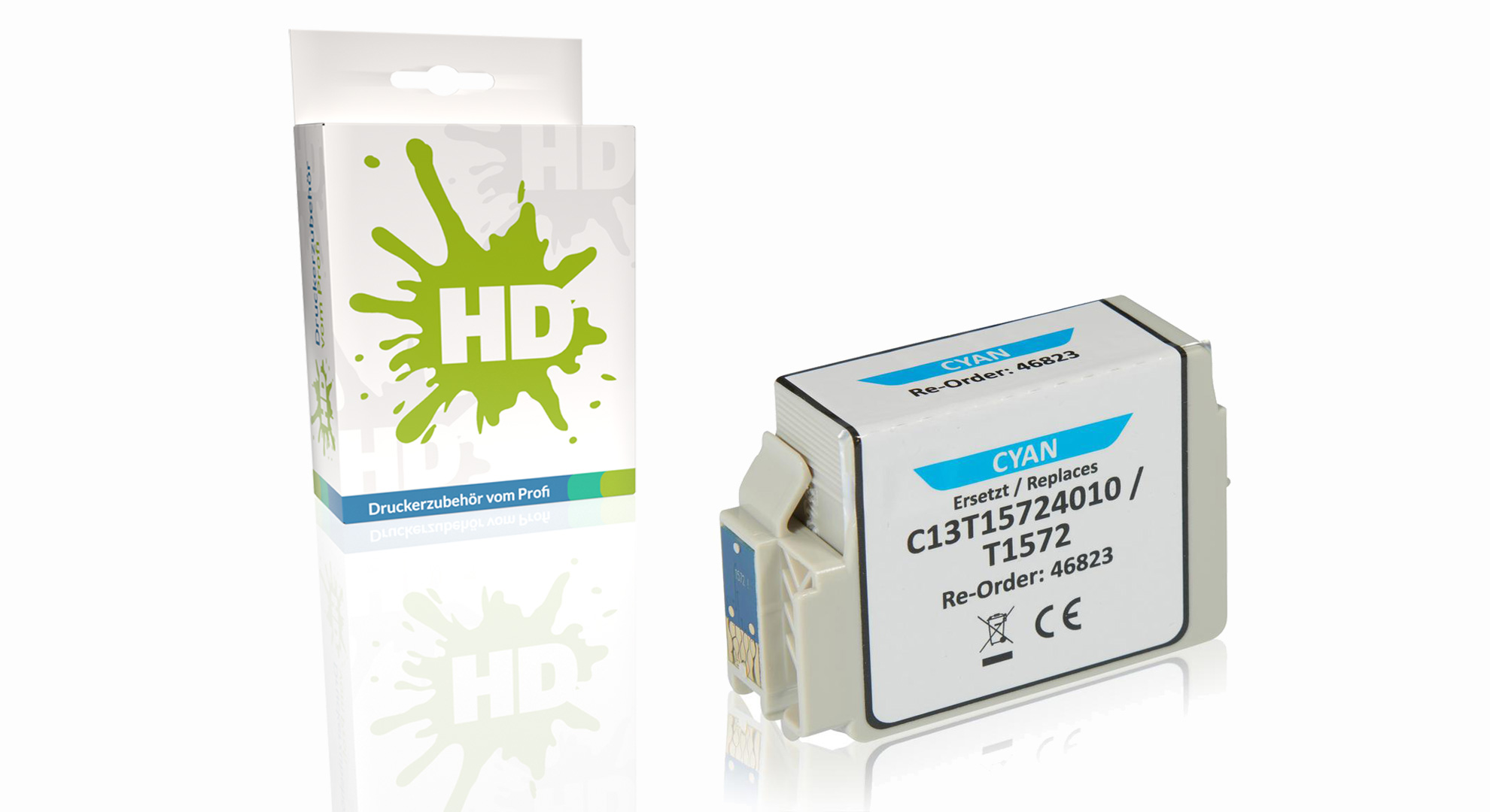 Kompatibel zu Epson C13T15724010 / T1572 Tintenpatrone, cyan