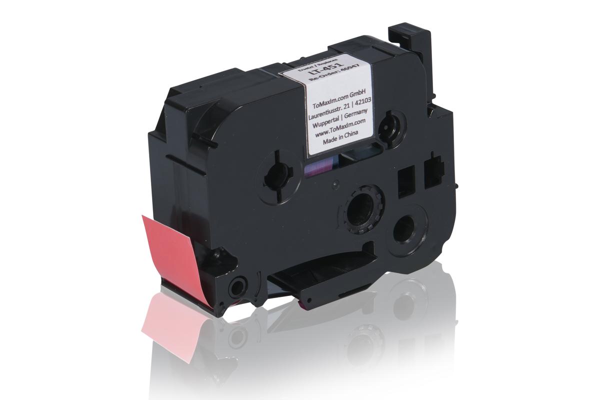 Brother TZE451 P-Touch Farbband schwarz auf rot Laminat 24mm x 8m Kompatibel