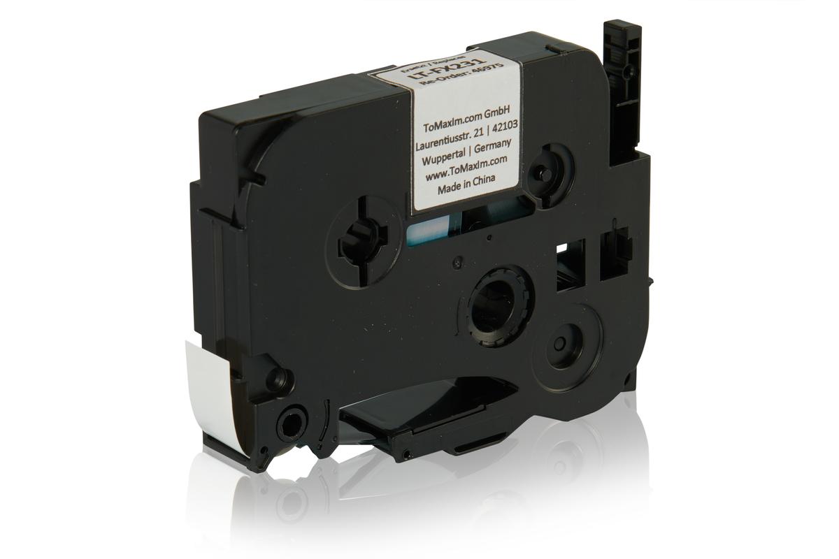 Brother TZEFX231 P-Touch Farbband schwarz auf weiss Laminat 12mm x 8m Kompatibel