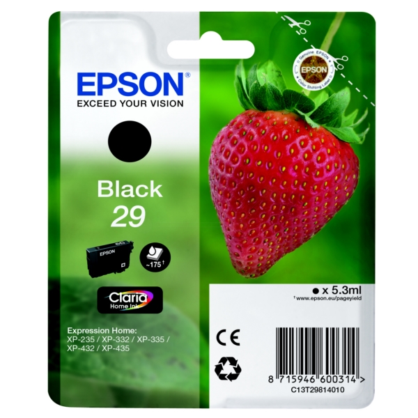 Original Epson C13T29814010 / 29 Tintenpatrone schwarz
