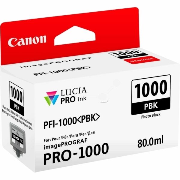Original Canon PFI1000PBK (0546C001) Tintenpatrone schwarz hell