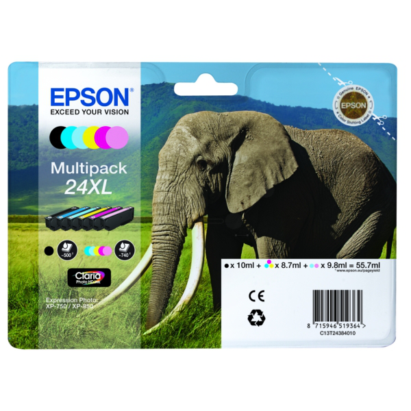 Original Epson C13T24384011 / 24XL Tintenpatrone Multipack