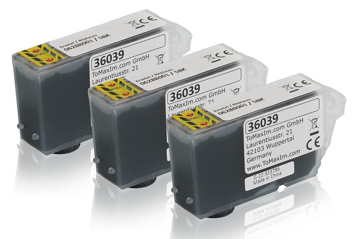 Sparset kompatibel zu Canon 0628 B 001 / 5 BK enthält 3x Tintenpatrone