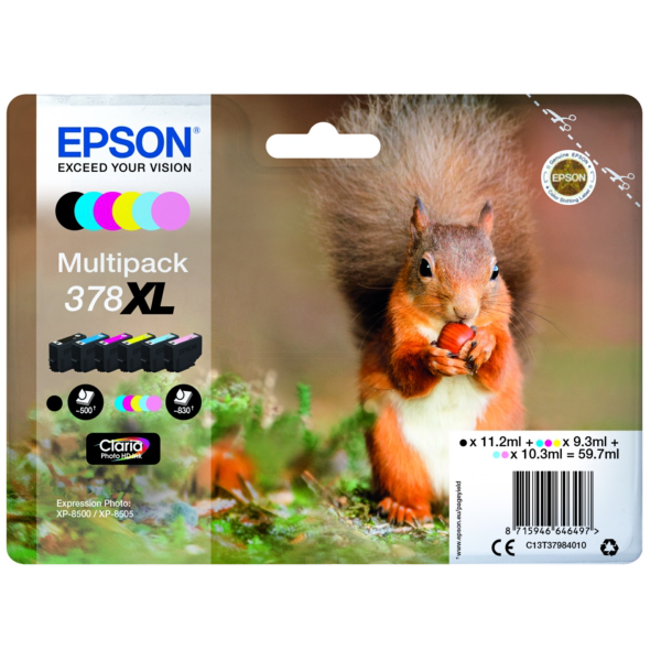 Original Epson C13T37984010 / 378XL Tintenpatrone Multipack