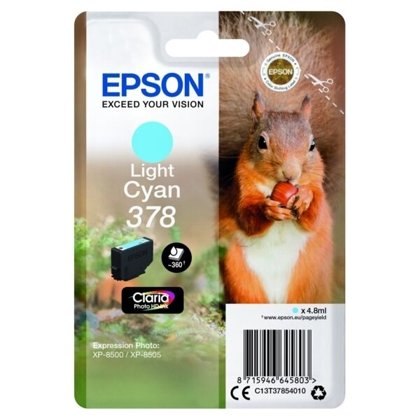 Original Epson 378 (C13T37854010) Tintenpatrone cyan hell