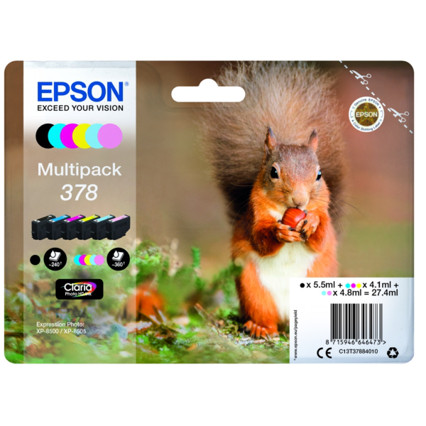 Original Epson C13T37884010 / 378 Tintenpatrone Multipack