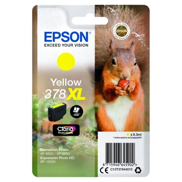 Original Epson 378XL (C13T37944010) Tintenpatrone gelb