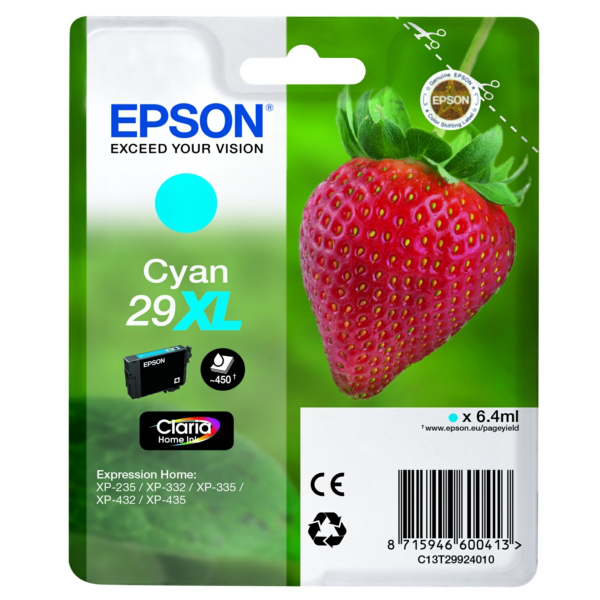 Original Epson C13T29924012 / 29XL Tintenpatrone cyan