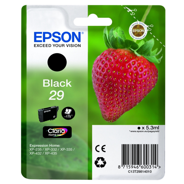 Original Epson C13T29814012 / 29 Tintenpatrone schwarz