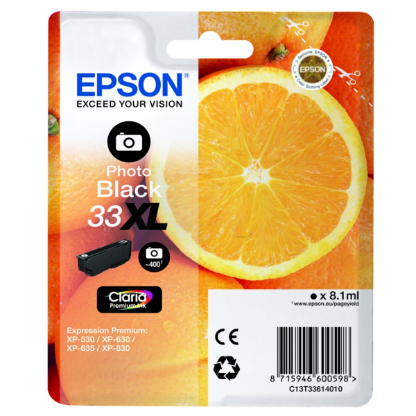 Original Epson C13T33614012 / 33XL Tintenpatrone schwarz hell