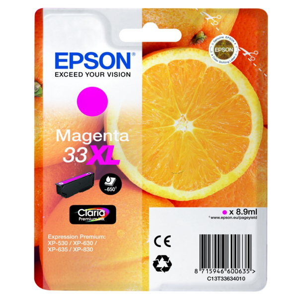 Original Epson C13T33634012 / 33XL Tintenpatrone magenta