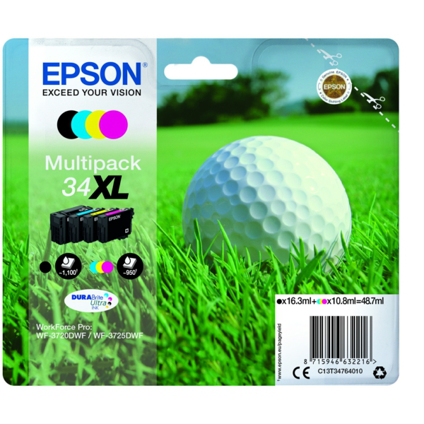 Original Epson C13T34764010 / 34XL Tintenpatrone Multipack