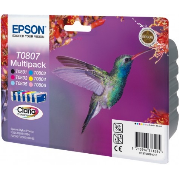 Original Epson C13T08074021 / T0807 Tintenpatrone MultiPack