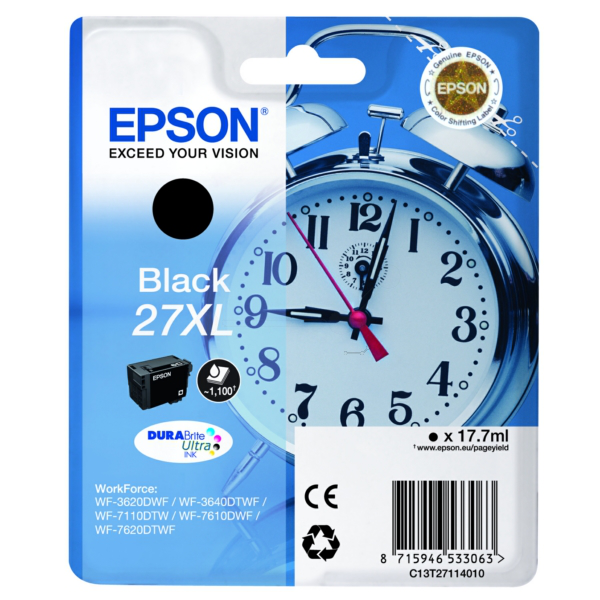 Original Epson C13T27114012 / 27XL Tintenpatrone schwarz