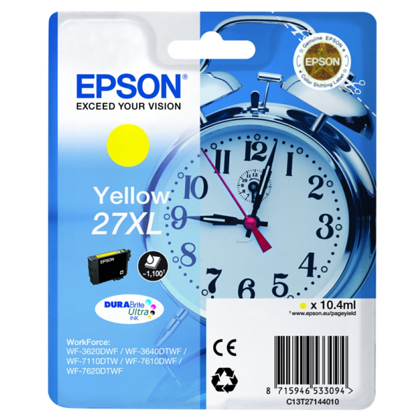 Original Epson C13T27144012 / 27XL Tintenpatrone gelb