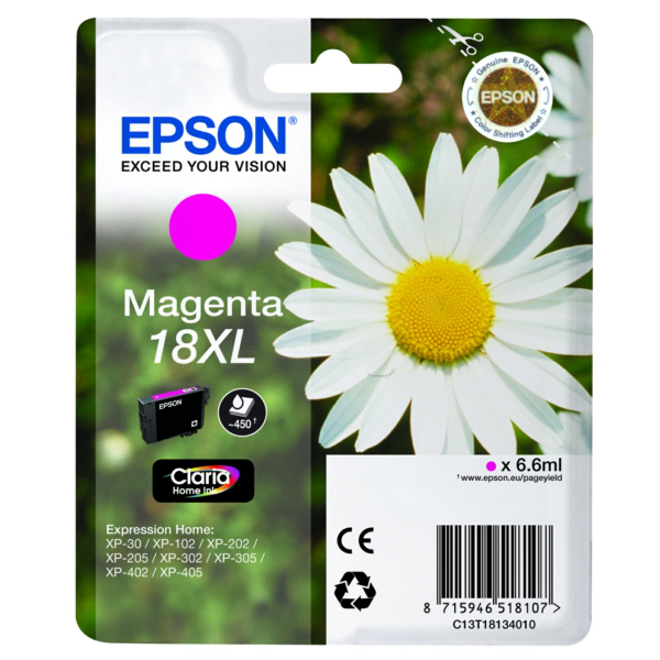 Original Epson C13T18134012 / 18XL Tintenpatrone magenta