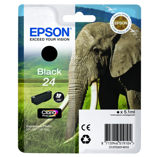Original Epson C13T24214012 / 24 Tintenpatrone schwarz
