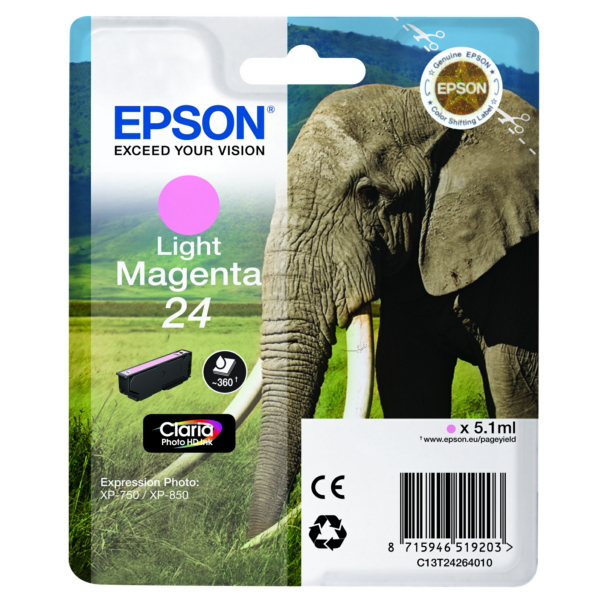 Original Epson C13T24264012 / 24 Tintenpatrone magenta hell