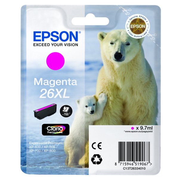 Original Epson C13T26334012 / 26XL Tintenpatrone magenta
