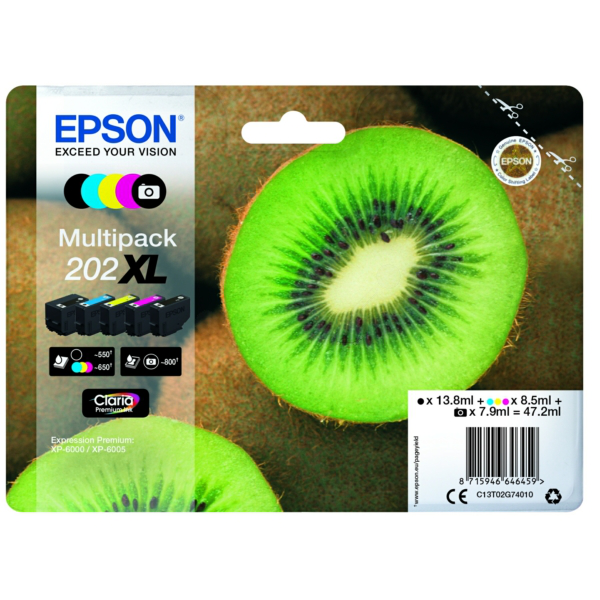 Original Epson C13T02G74010 / 202XL Tintenpatrone Multipack