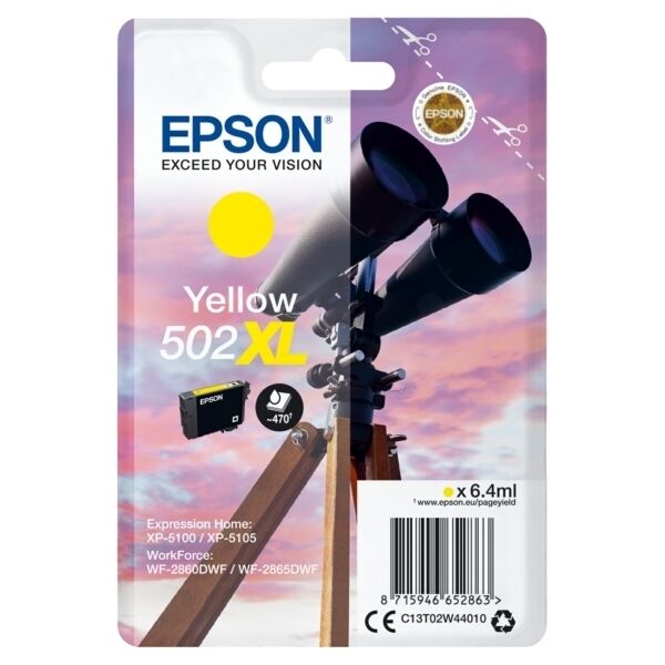 Original Epson 502XL (C13T02W44010) Tintenpatrone gelb