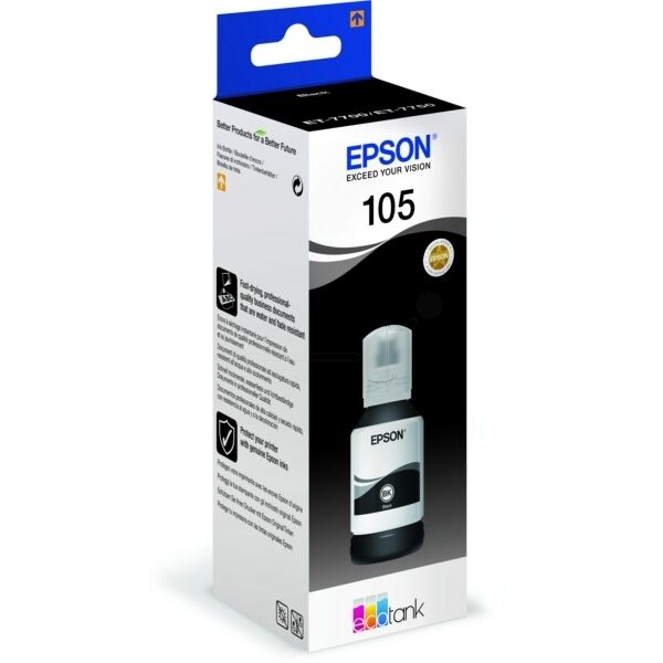 Original Epson 105 (C13T00Q140) Tintenflasche schwarz