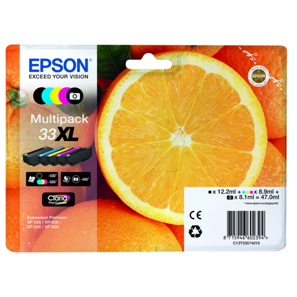 Original Epson C13T33574011 / 33XL Tintenpatrone Multipack