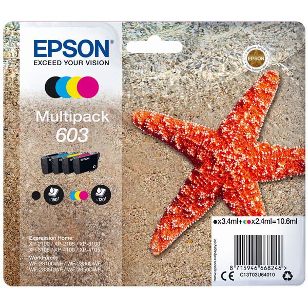 Original Epson 603 (C13T03U64010) Tintenpatrone Multipack