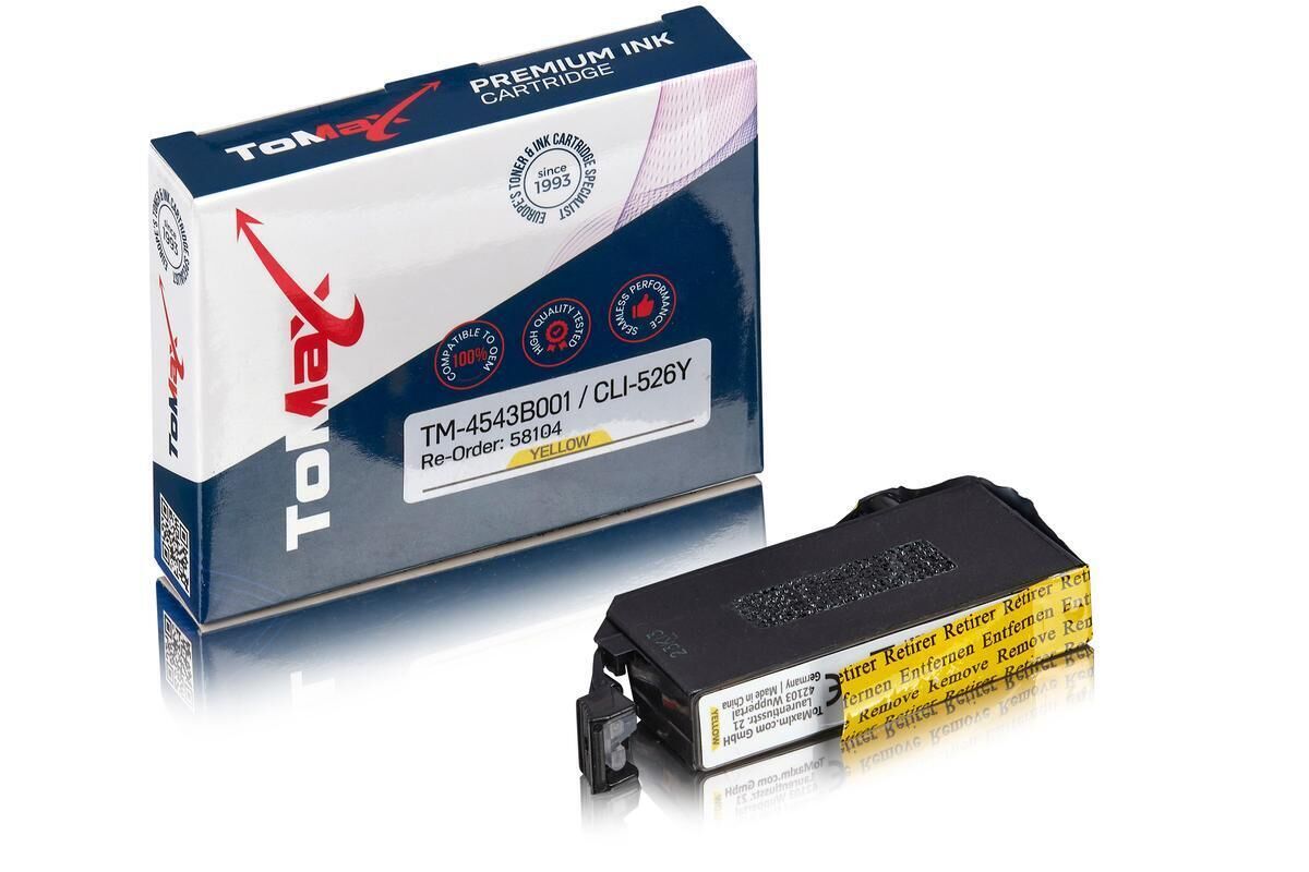 ToMax Premium ersetzt Canon 4543B001 / CLI-526Y Tintenpatrone, gelb