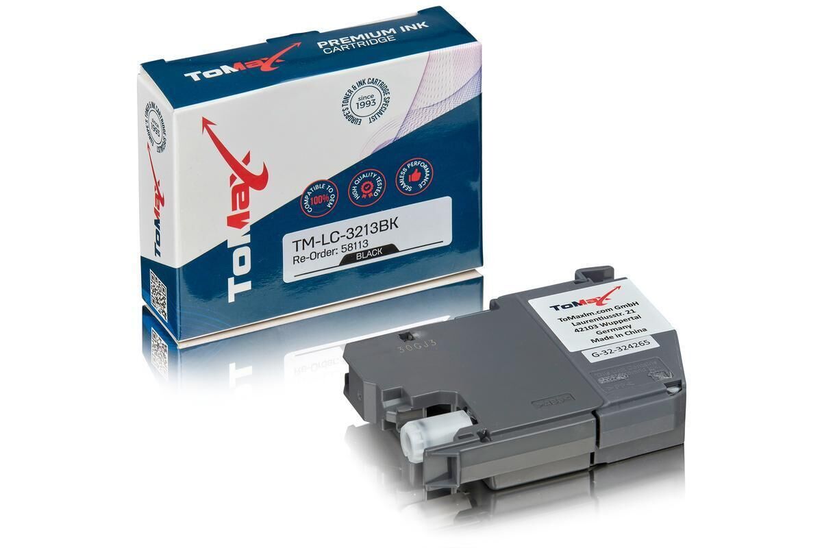 ToMax Premium ersetzt Brother LC-3213BK Tintenpatrone, schwarz