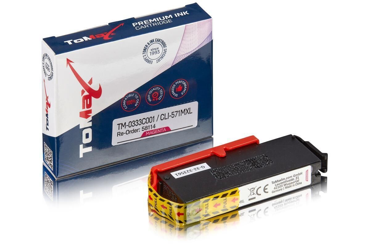 ToMax Premium ersetzt Canon 0333C001 / CLI-571MXL Tintenpatrone Magenta