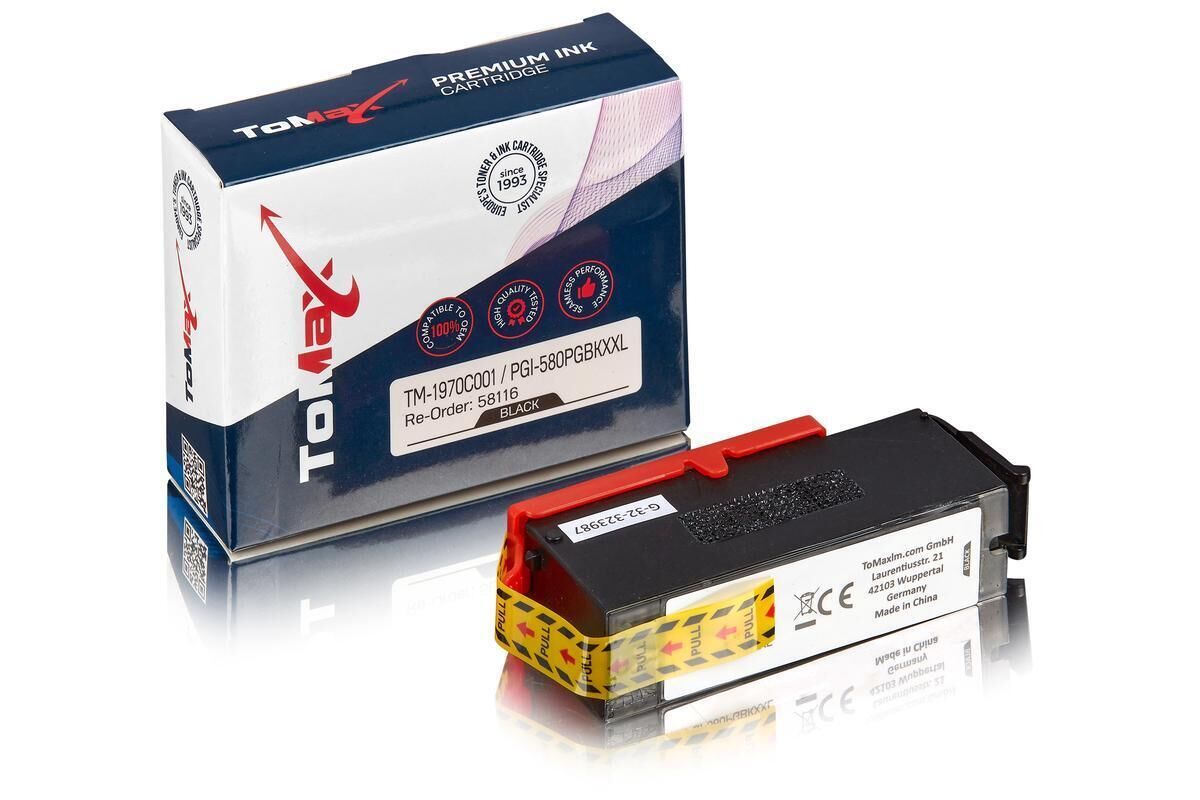 ToMax Premium ersetzt Canon 1970C001 / PGI-580PGBKXXL Tintenpatrone, Pigment schwarz