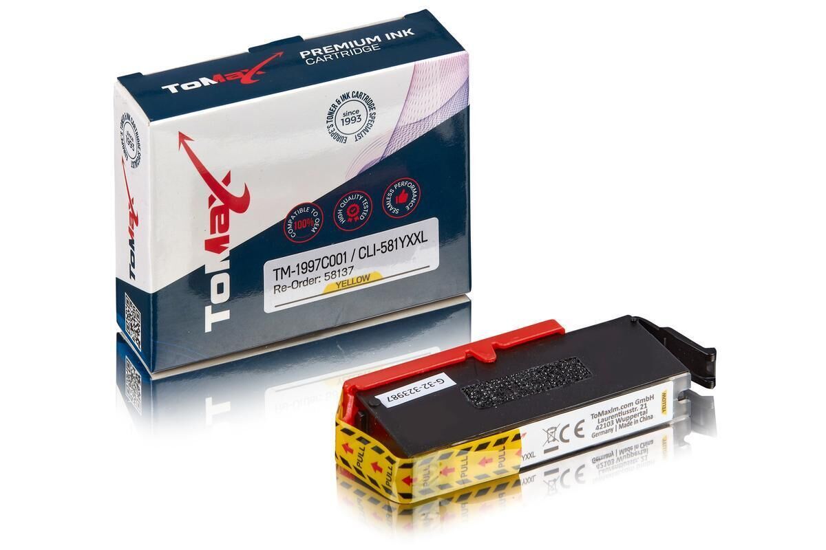 ToMax Premium ersetzt Canon 1997C001 / CLI-581YXXL Tintenpatrone, gelb