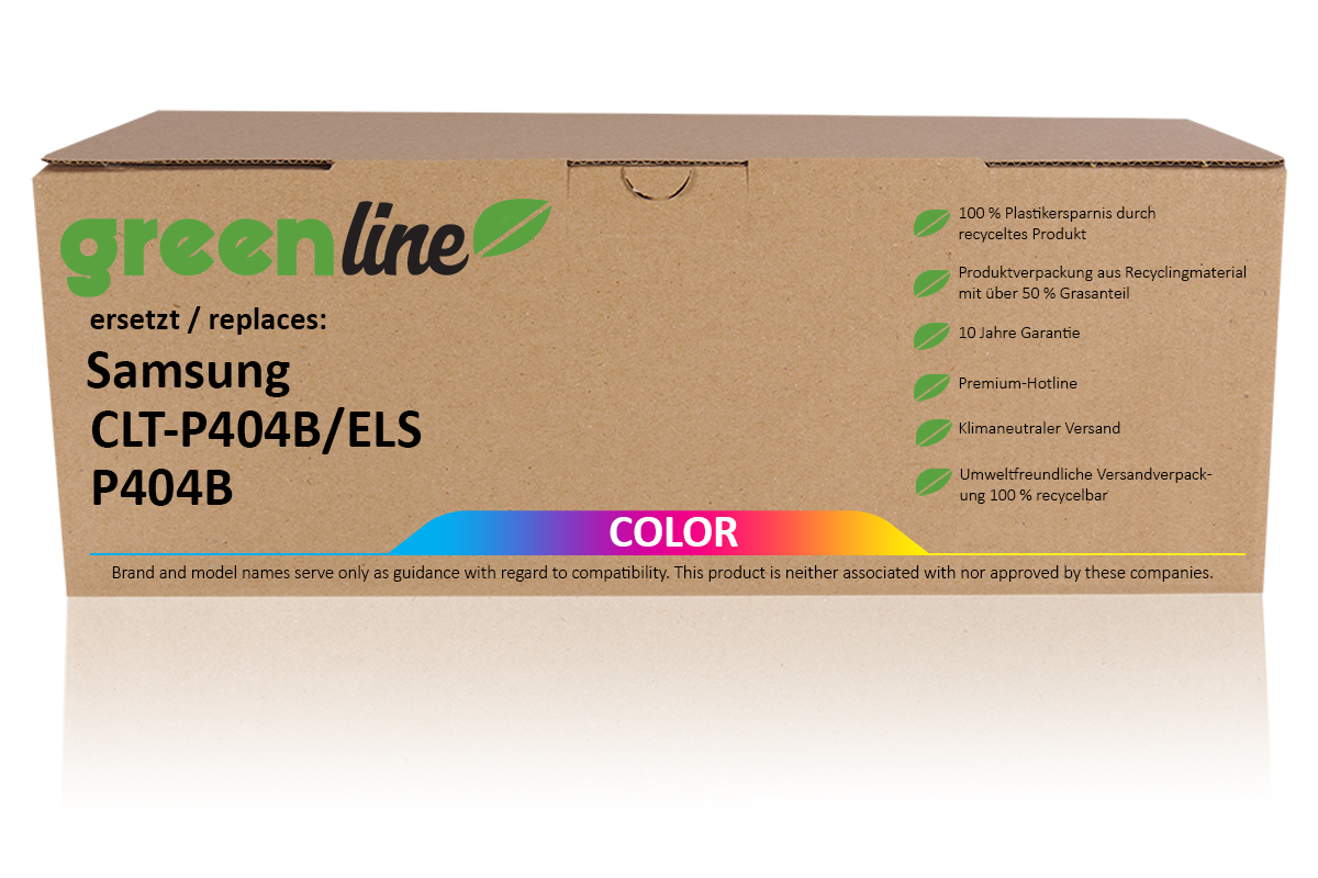 greenline ersetzt Samsung / HP CLT-P 404 C/ELS Tonerkartusche, multipack
