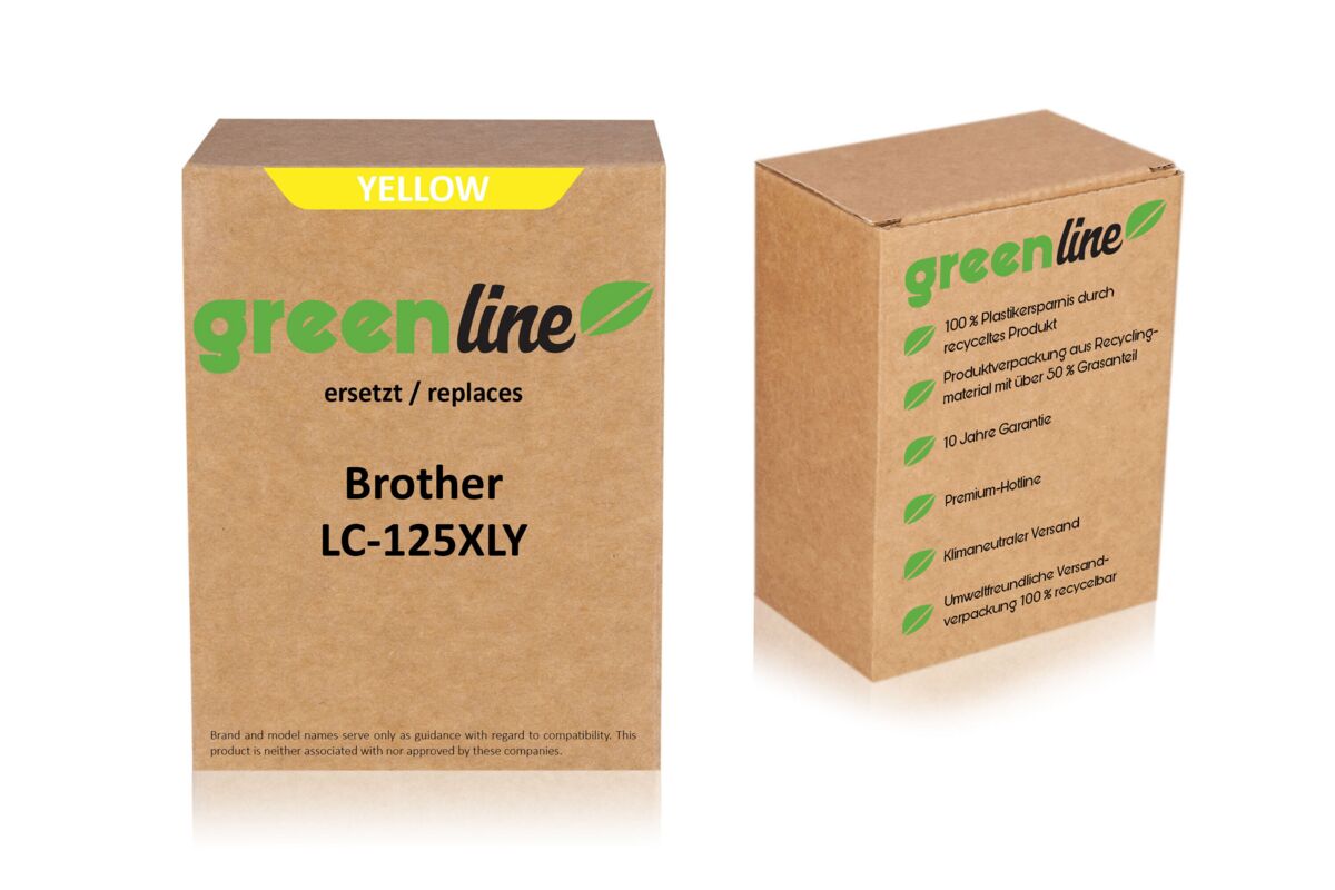 greenline ersetzt Brother LC-125 XL Y Tintenpatrone, gelb