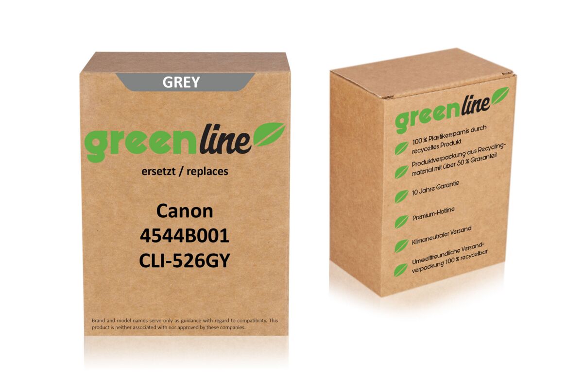 greenline ersetzt Canon 4544B001 / CLI-526GY Tintenpatrone, grau