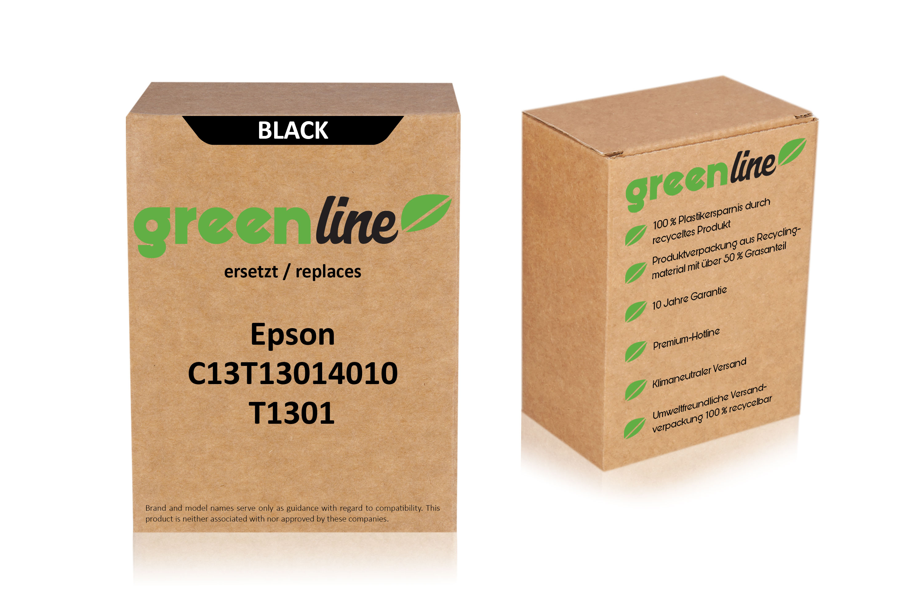 greenline ersetzt Epson C13T13014010 / T1301 Tintenpatrone, schwarz